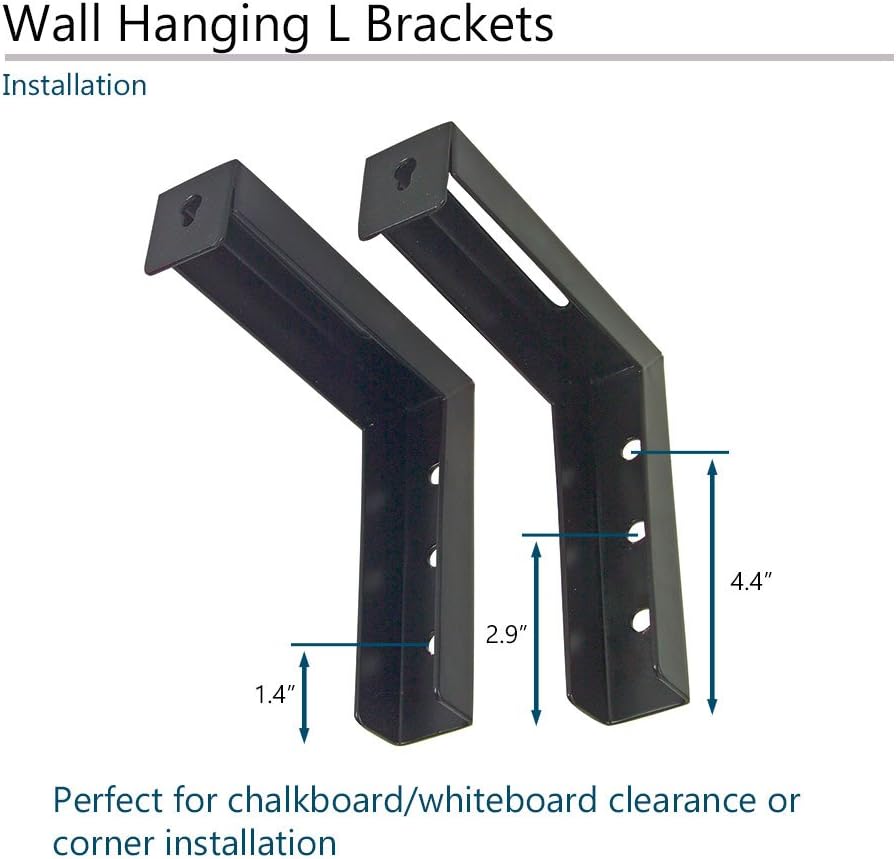 Elite Screens 6" Diag. Universal Projector Screen L-Brackets - Black - ZVMAXLB6-B