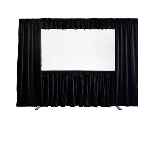 Draper FocalPoint Dress Kit With Case - Inherently Flame Retardant (IFR) 105" x 168", 16:10, Black velour