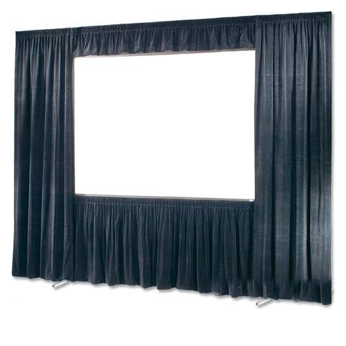 Draper Ultimate Folding Screen Dress Kit, 10' 6" x 14', NTSC, Black velour